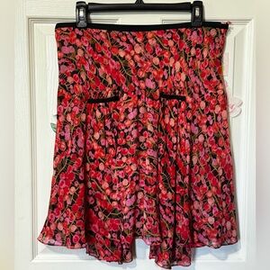 Intuition 100% silk cherry 🍒 print skirt